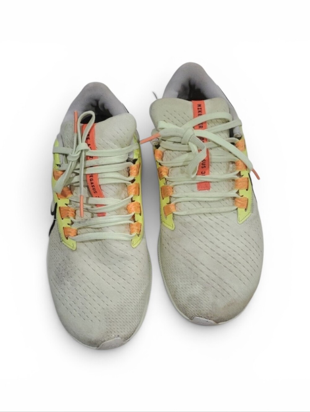 Nike Zoom Pegusas Men's Light Lime and Neon Orange Running Shoes